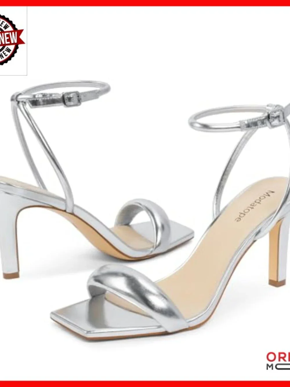 Strappy Heeled Sandals Square Open Toe Ankle Strap 8cm Heels Party Wedding